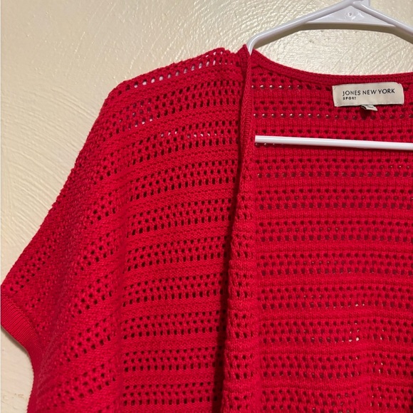 Jones New York Vibrant Red Knit Cardigan - Picture 6 of 8